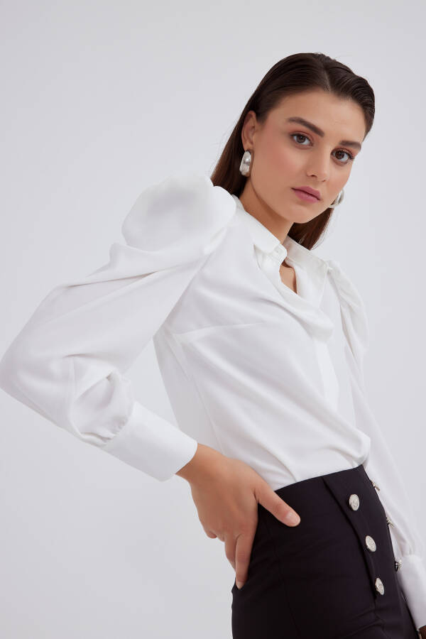 Classic Pleated Shirt - Ecru - 8