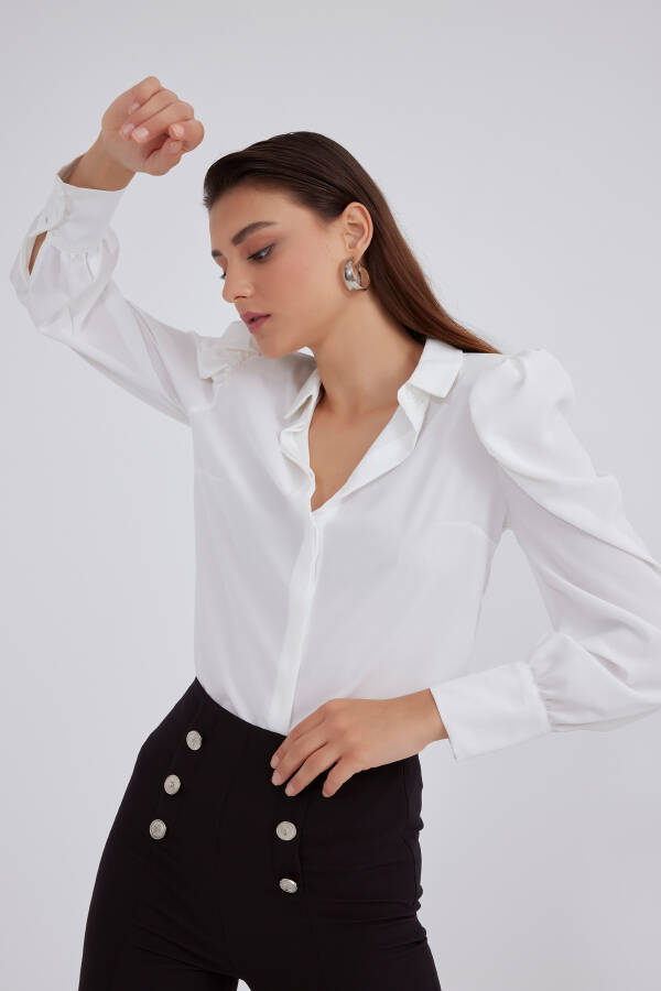 Classic Pleated Shirt - Ecru - 9