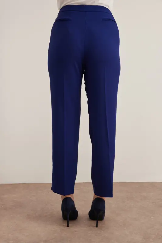 Classic Plus Size Trousers - Navy Blue - 4