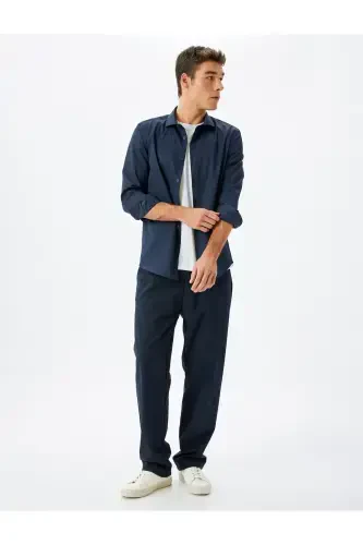 Classic Shirt Slim Fit Long Sleeve Half Italian Ya - Modazone (1)