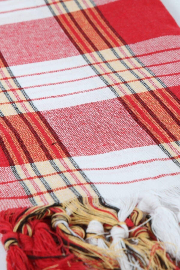 Classic Turkish Bath Towel, 100% Cotton, 80x180 Cm. - Red - 7