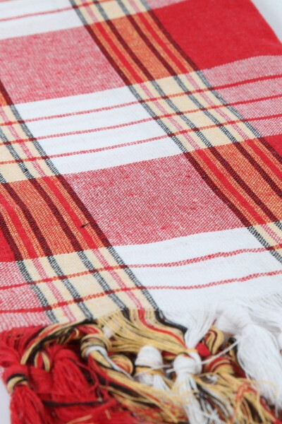 Classic Turkish Bath Towel, 100% Cotton, 80x180 Cm. - Red - 1