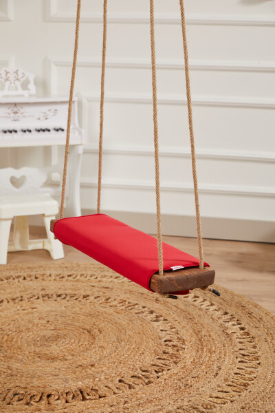 Classic Wooden Picnic Swing - Use at Home, Garden, Picnic (Red) - 10