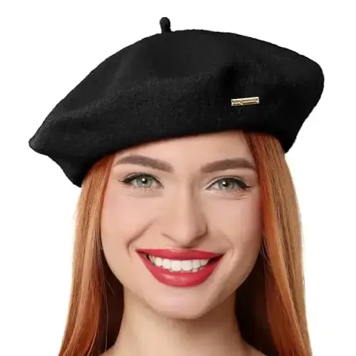 Classic Wool Berets for Women, Stylish French Beret Hats for Women Girls Lady Painters Hat - Modazone