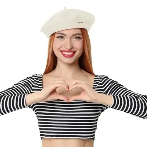 Classic Wool Berets for Women,Stylish French Beret Hats for Women Girls Lady Painters Hat - 2