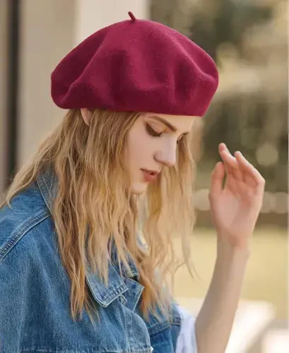 Classic Wool Berets for Women,Stylish French Beret Hats for Women Girls Lady Painters Hat - 5