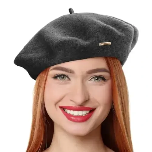 Classic Wool Berets for Women,Stylish French Beret Hats for Women Girls Lady Painters Hat 