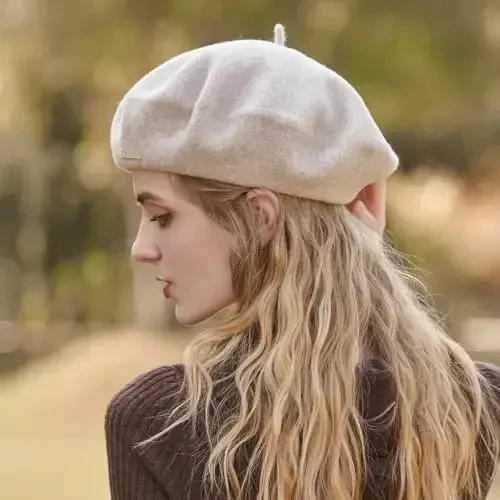 Classic Wool Berets for Women,Stylish French Beret Hats for Women Girls Lady Painters Hat - 5