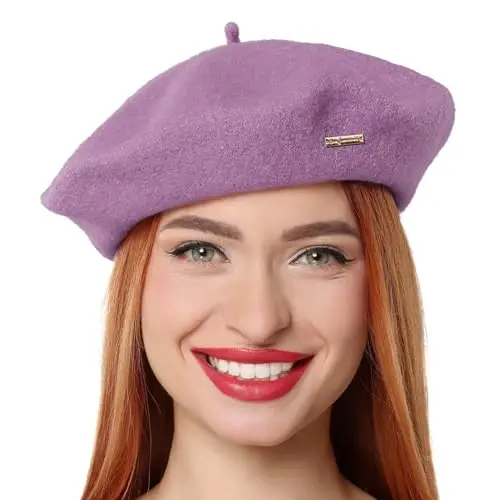 Classic Wool Berets for Women,Stylish French Beret Hats for Women Girls Lady Painters Hat - 1