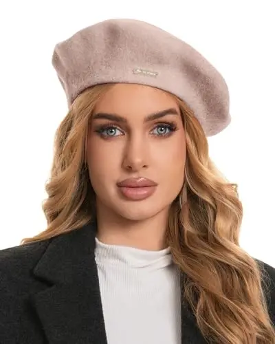 Classic Wool Berets for Women,Stylish French Beret Hats for Women Girls Lady Painters Hat - 1