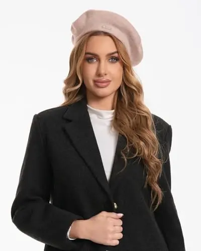 Classic Wool Berets for Women,Stylish French Beret Hats for Women Girls Lady Painters Hat - 3