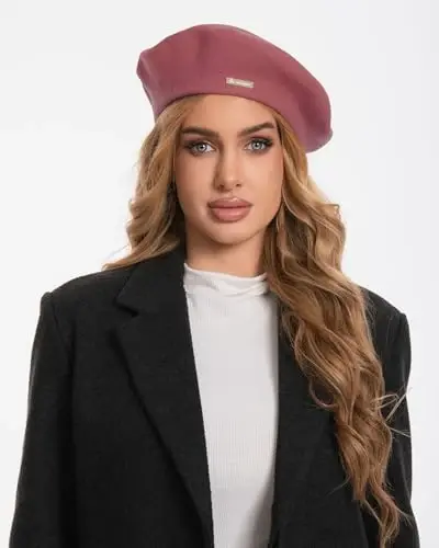 Classic Wool Berets for Women,Stylish French Beret Hats for Women Girls Lady Painters Hat - 3