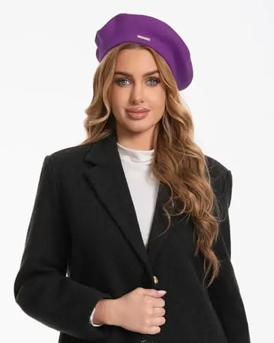Classic Wool Berets for Women,Stylish French Beret Hats for Women Girls Lady Painters Hat - 2