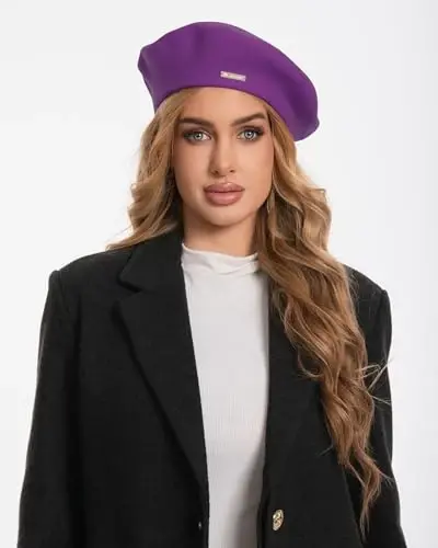 Classic Wool Berets for Women,Stylish French Beret Hats for Women Girls Lady Painters Hat - 3