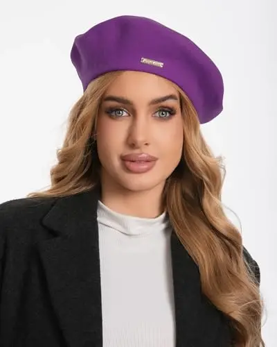 Classic Wool Berets for Women,Stylish French Beret Hats for Women Girls Lady Painters Hat - 4