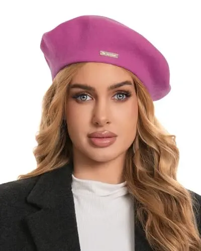 Classic Wool Berets for Women,Stylish French Beret Hats for Women Girls Lady Painters Hat - 1