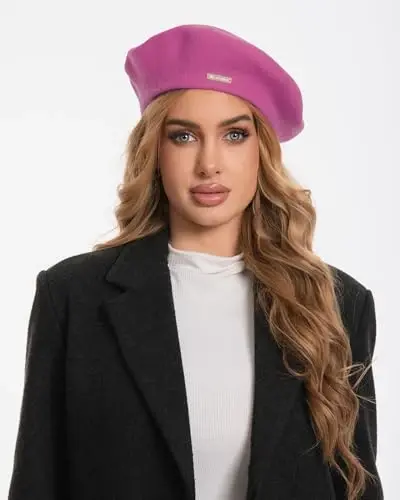 Classic Wool Berets for Women,Stylish French Beret Hats for Women Girls Lady Painters Hat - 3