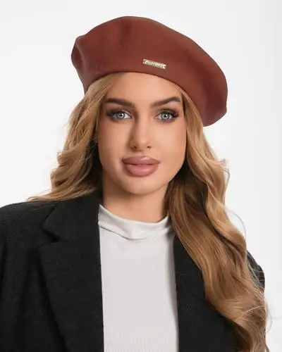 Classic Wool Berets for Women,Stylish French Beret Hats for Women Girls Lady Painters Hat - 4