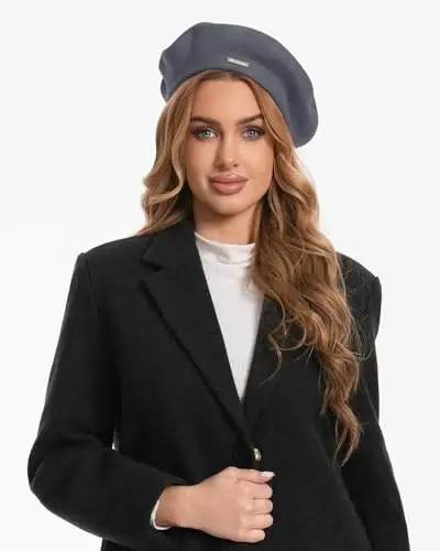 Classic Wool Berets for Women,Stylish French Beret Hats for Women Girls Lady Painters Hat - CLASSIC (1)