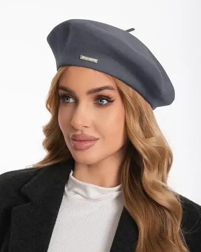 Classic Wool Berets for Women,Stylish French Beret Hats for Women Girls Lady Painters Hat - 4
