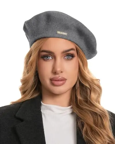 Classic Wool Berets for Women,Stylish French Beret Hats for Women Girls Lady Painters Hat - 1