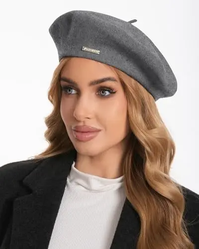 Classic Wool Berets for Women,Stylish French Beret Hats for Women Girls Lady Painters Hat - 4