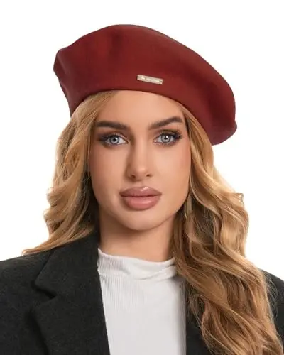 Classic Wool Berets for Women,Stylish French Beret Hats for Women Girls Lady Painters Hat - 1