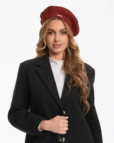 Classic Wool Berets for Women,Stylish French Beret Hats for Women Girls Lady Painters Hat - 2