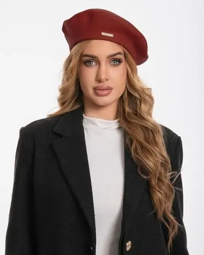 Classic Wool Berets for Women,Stylish French Beret Hats for Women Girls Lady Painters Hat - 3