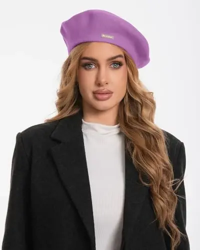 Classic Wool Berets for Women,Stylish French Beret Hats for Women Girls Lady Painters Hat - 3