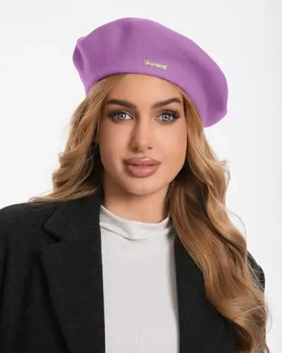 Classic Wool Berets for Women,Stylish French Beret Hats for Women Girls Lady Painters Hat - 4