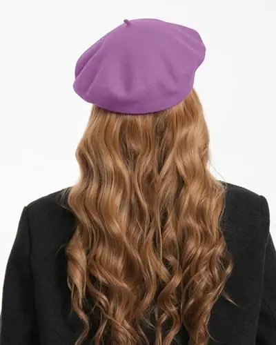 Classic Wool Berets for Women,Stylish French Beret Hats for Women Girls Lady Painters Hat - 5