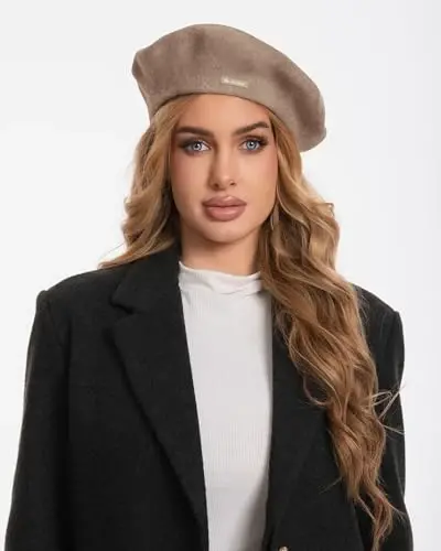 Classic Wool Berets for Women,Stylish French Beret Hats for Women Girls Lady Painters Hat - 3