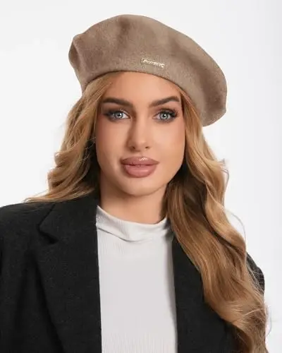 Classic Wool Berets for Women,Stylish French Beret Hats for Women Girls Lady Painters Hat - 4