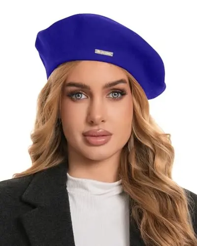 Classic Wool Berets for Women,Stylish French Beret Hats for Women Girls Lady Painters Hat - 1