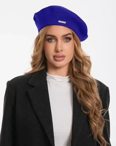 Classic Wool Berets for Women,Stylish French Beret Hats for Women Girls Lady Painters Hat - 3