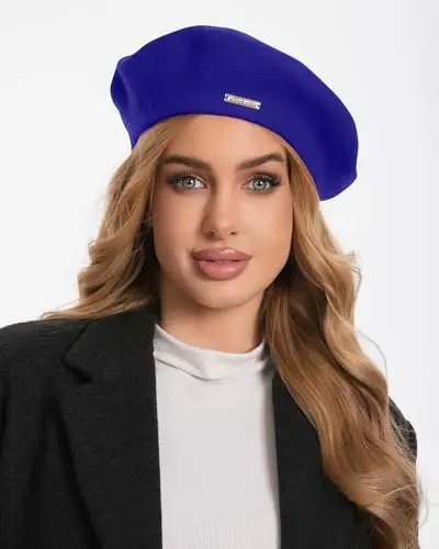 Classic Wool Berets for Women,Stylish French Beret Hats for Women Girls Lady Painters Hat - 4