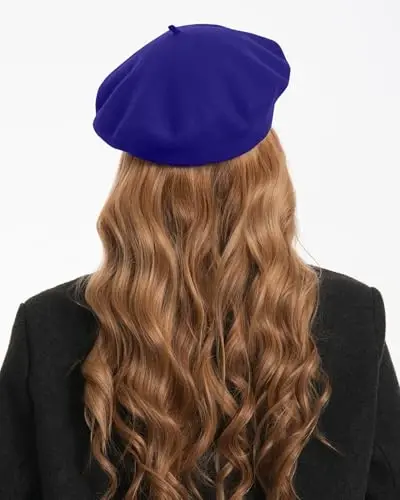 Classic Wool Berets for Women,Stylish French Beret Hats for Women Girls Lady Painters Hat - 5