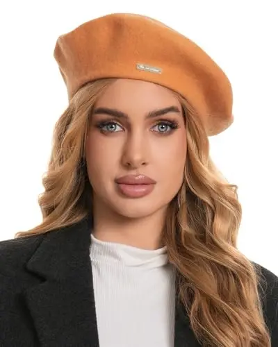 Classic Wool Berets for Women,Stylish French Beret Hats for Women Girls Lady Painters Hat - 1
