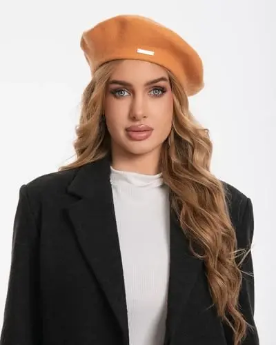 Classic Wool Berets for Women,Stylish French Beret Hats for Women Girls Lady Painters Hat - 3