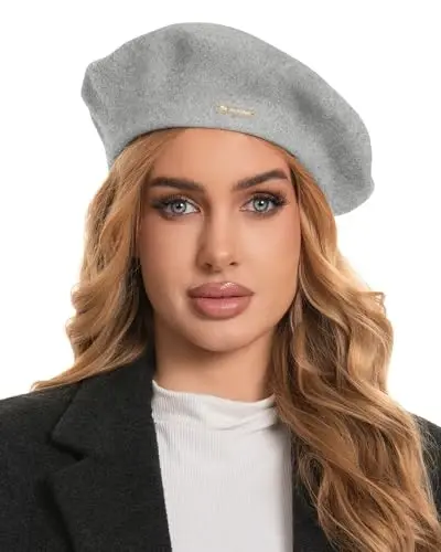 Classic Wool Berets for Women,Stylish French Beret Hats for Women Girls Lady Painters Hat - 1