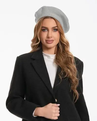 Classic Wool Berets for Women,Stylish French Beret Hats for Women Girls Lady Painters Hat - 3
