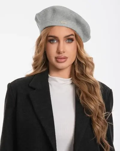 Classic Wool Berets for Women,Stylish French Beret Hats for Women Girls Lady Painters Hat - 5