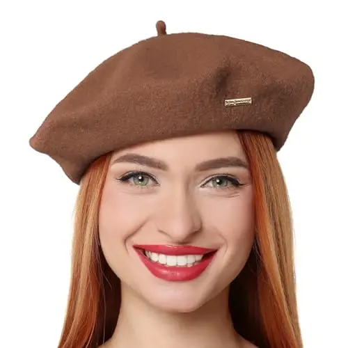 Classic Wool Berets for Women,Stylish French Beret Hats for Women Girls Lady Painters Hat - 1