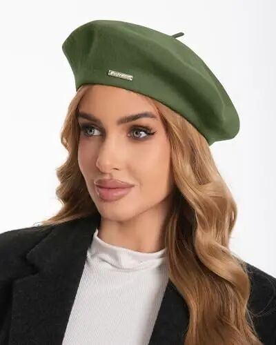Classic Wool Berets for Women,Stylish French Beret Hats for Women Girls Lady Painters Hat - 4
