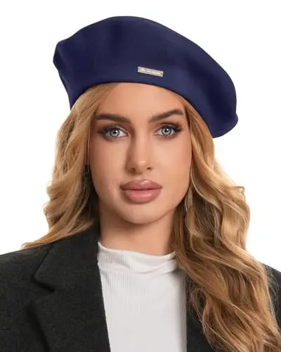 Classic Wool Berets for Women,Stylish French Beret Hats for Women Girls Lady Painters Hat - 1
