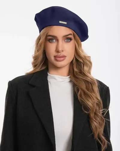 Classic Wool Berets for Women,Stylish French Beret Hats for Women Girls Lady Painters Hat - 3