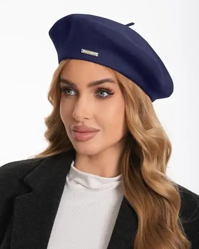 Classic Wool Berets for Women,Stylish French Beret Hats for Women Girls Lady Painters Hat - 4