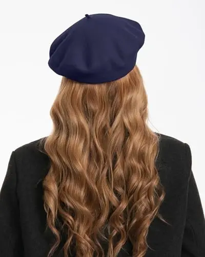 Classic Wool Berets for Women,Stylish French Beret Hats for Women Girls Lady Painters Hat - 5