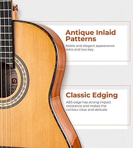 Classical Guitar Full Size 4/4 Spanish Style Classical Guitarra, 39 Inch Nylon Strings Guitar Ideal for Beginner Adults, Solid Cedar Top, by Vangoa - 6